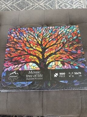 Mosaic Tree of Life 1000-Piece Jigsaw Puzzle - Colorful Stained Glass Design